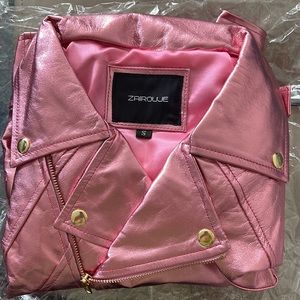 🩷Metallic Pink Leather Jacket🩷